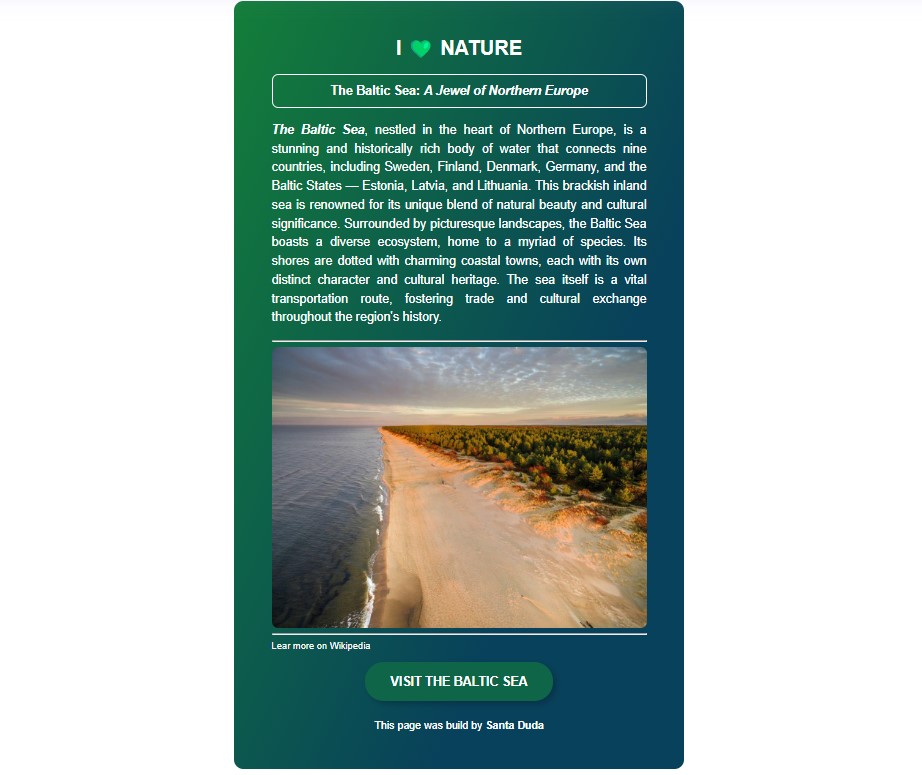 The Baltic see project preview